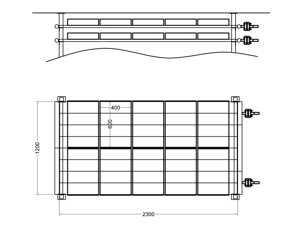 Drawing of 1000KG Contact Plate Freezer